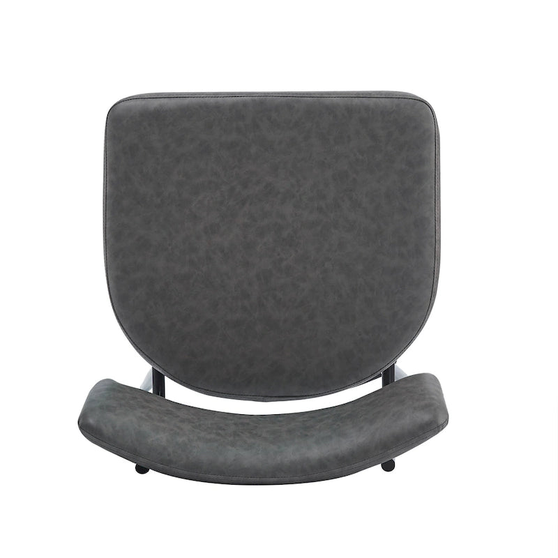Brown PU Leather Swivel Counter Stool, Set of 2, 26" Seat Height
