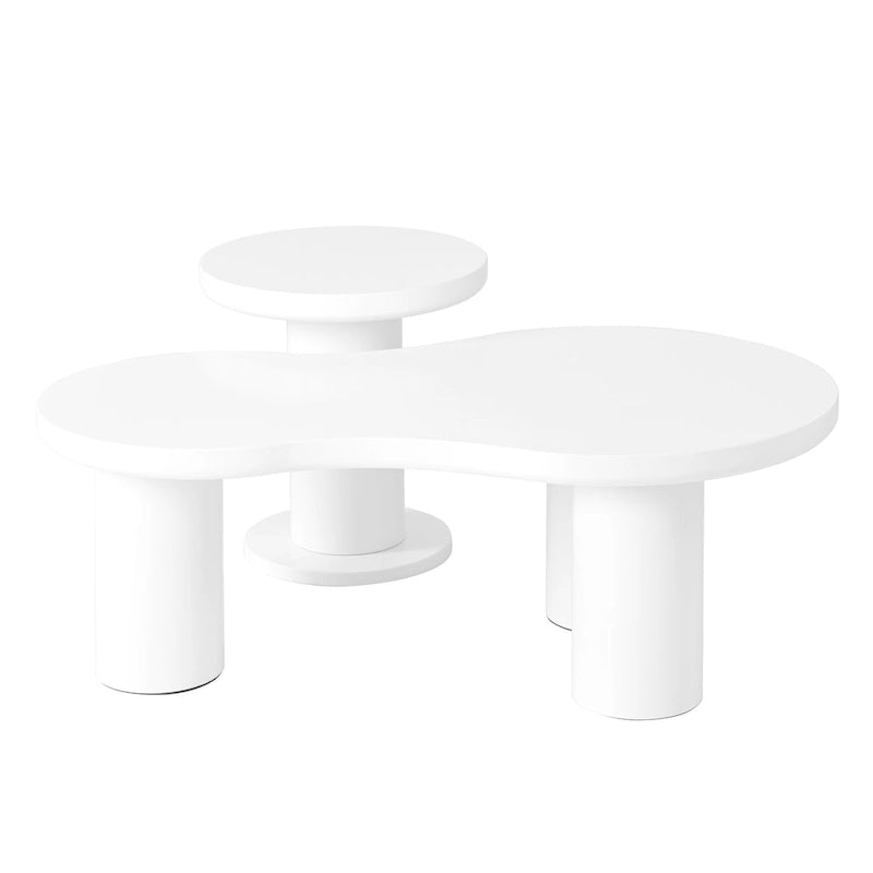 White Cloud-Shape Nesting Coffee Table Set of 2