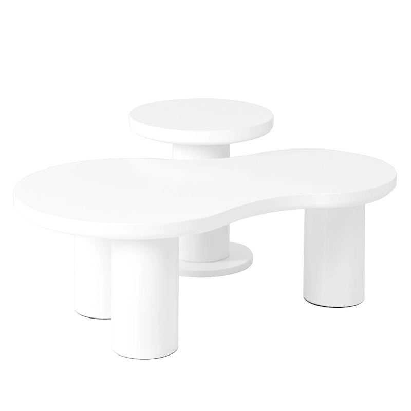 White Cloud-Shape Nesting Coffee Table Set of 2