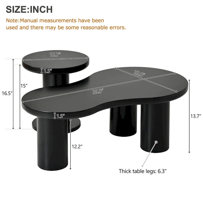 White Cloud-Shape Nesting Coffee Table Set of 2