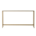 Silver & Gold Mirrored Glass Console Table, 4-Leg, Single