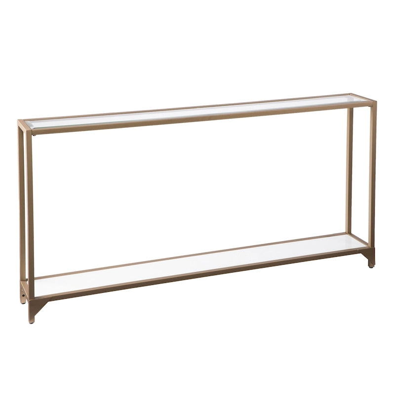 Clear Glass Top Console Table, Metal Frame, Gold / Black / Silver
