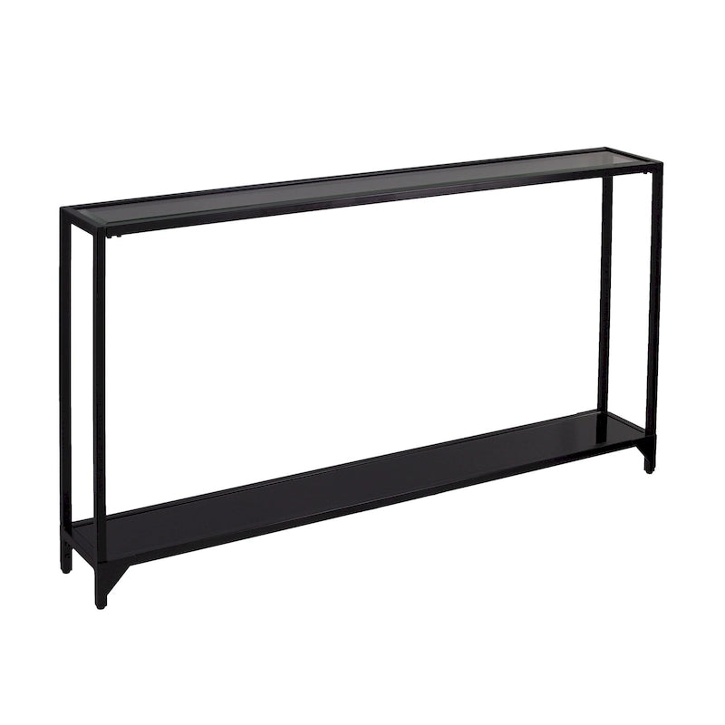 Clear Glass Top Console Table, Metal Frame, Gold / Black / Silver