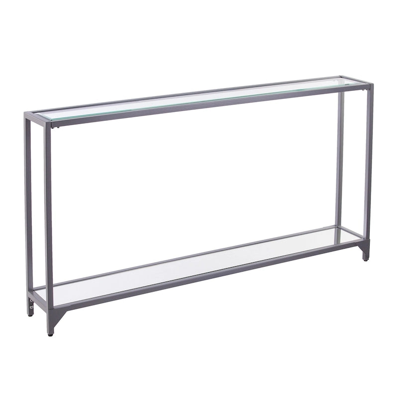 Clear Glass Top Console Table, Metal Frame, Gold / Black / Silver