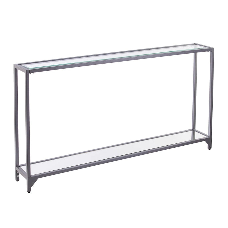 Clear Glass Top Console Table, Metal Frame, Gold / Black / Silver