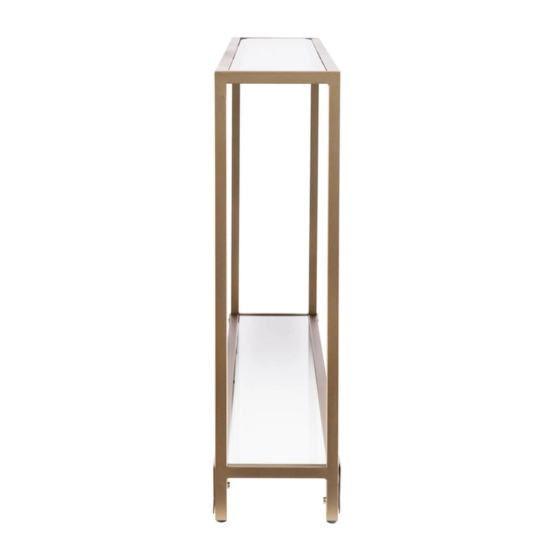 Clear Glass Top Console Table, Metal Frame, Gold / Black / Silver