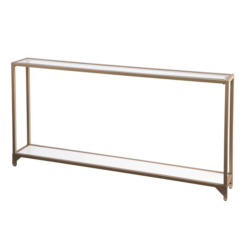 Clear Glass Top Console Table, Metal Frame, Gold / Black / Silver