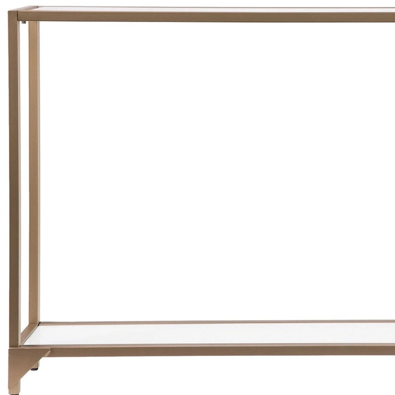 Clear Glass Top Console Table, Metal Frame, Gold / Black / Silver