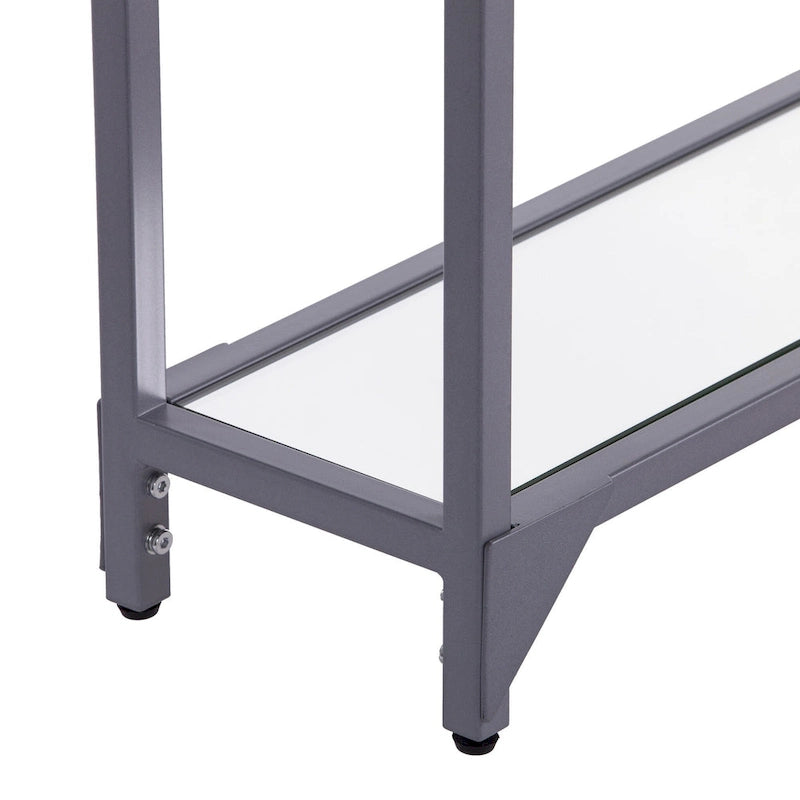 Clear Glass Top Console Table, Metal Frame, Gold / Black / Silver