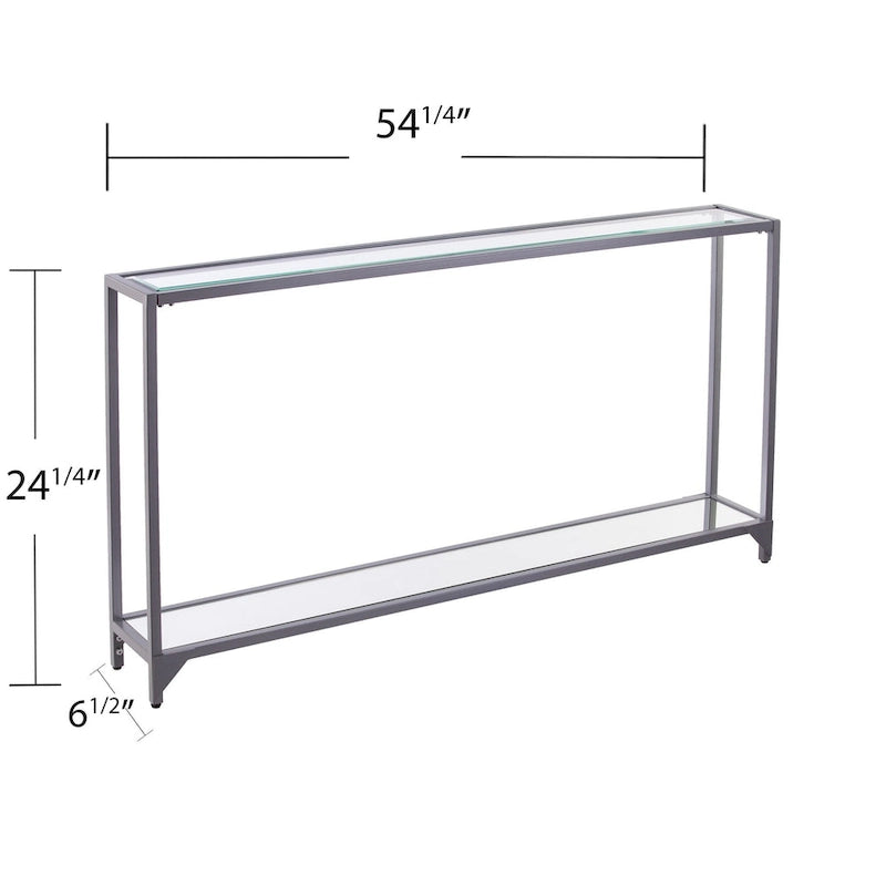 Clear Glass Top Console Table, Metal Frame, Gold / Black / Silver