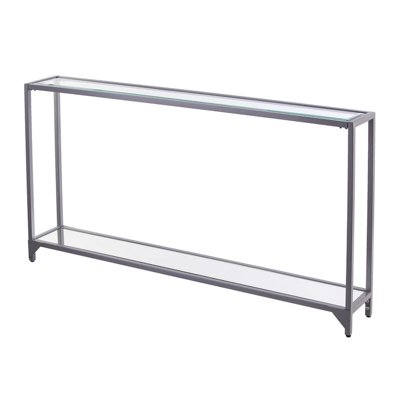Clear Glass Top Console Table, Metal Frame, Gold / Black / Silver