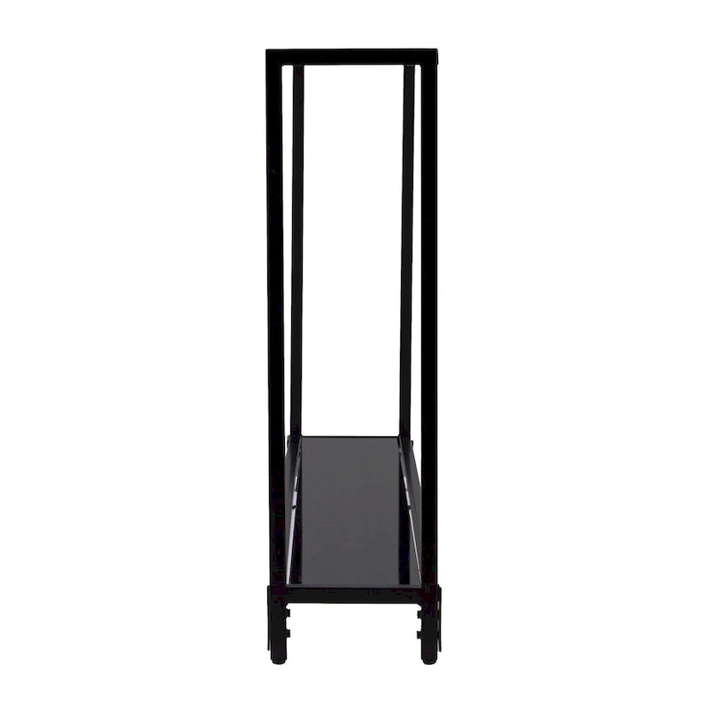 Clear Glass Top Console Table, Metal Frame, Gold / Black / Silver