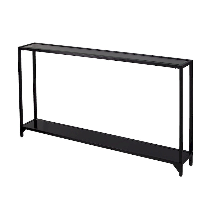 Clear Glass Top Console Table, Metal Frame, Gold / Black / Silver