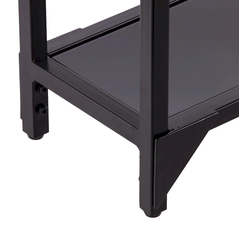 Clear Glass Top Console Table, Metal Frame, Gold / Black / Silver