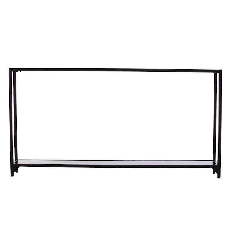 Clear Glass Top Console Table, Metal Frame, Gold / Black / Silver