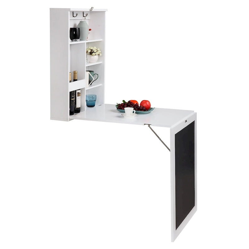 Blue / Ruby / White L-Shaped 360° Rotating Desk with Storage Shelves, 1-Person