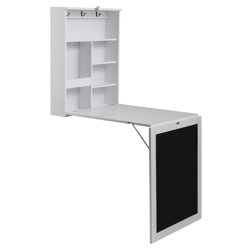 Blue / Ruby / White L-Shaped 360° Rotating Desk with Storage Shelves, 1-Person