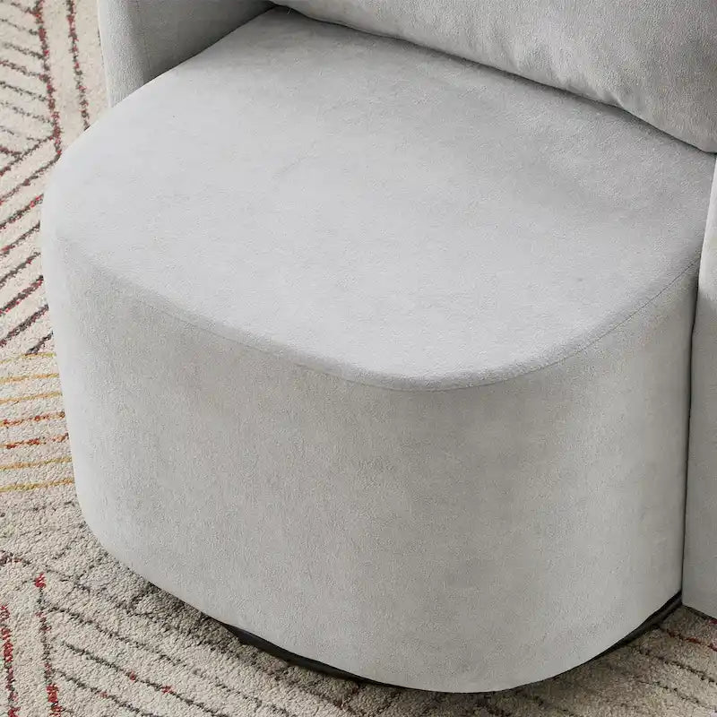 Chenille 360° Swivel Barrel Accent Chair, Single