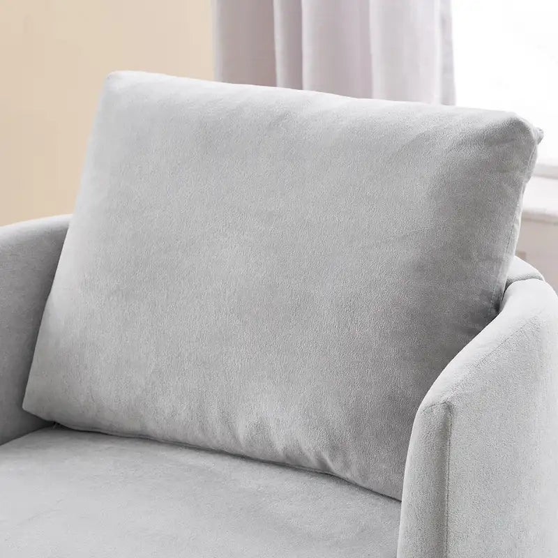 Chenille 360° Swivel Barrel Accent Chair, Single