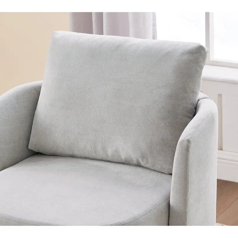 Chenille 360° Swivel Barrel Accent Chair, Single