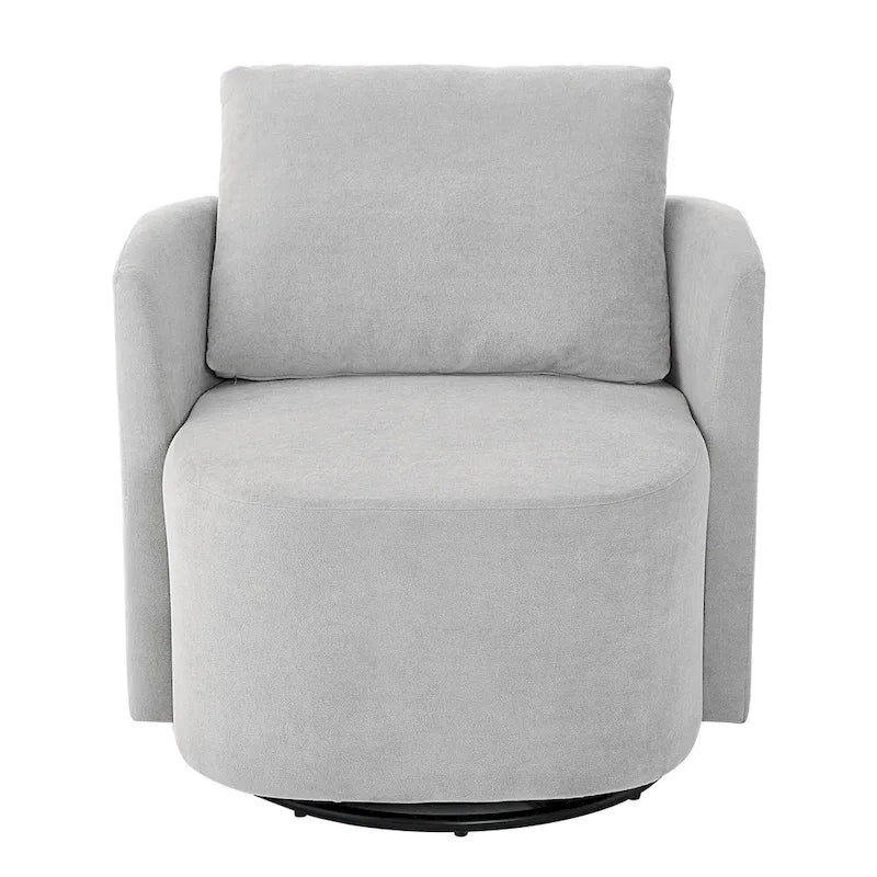 Chenille 360° Swivel Barrel Accent Chair, Single