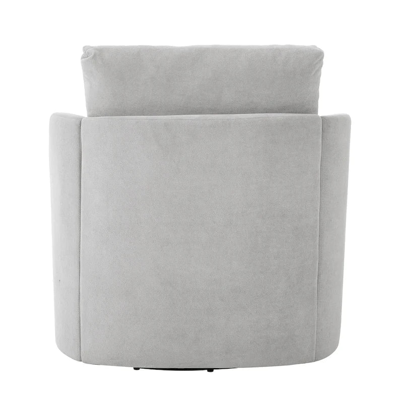 Chenille 360° Swivel Barrel Accent Chair, Single