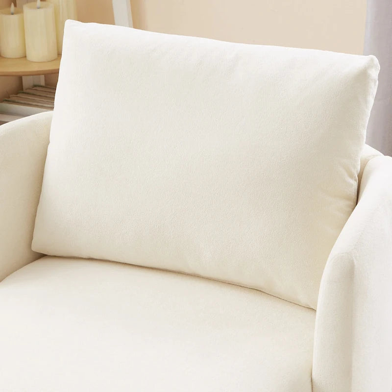 Chenille 360° Swivel Barrel Accent Chair, Single