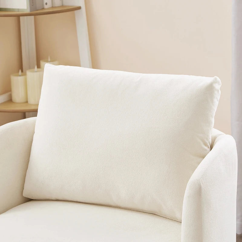 Chenille 360° Swivel Barrel Accent Chair, Single