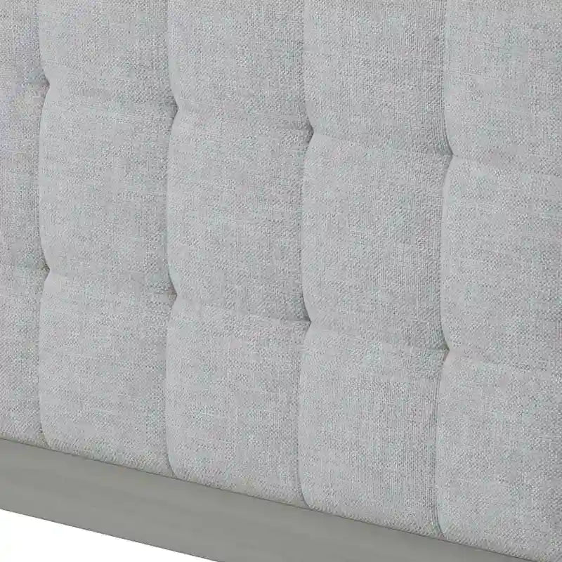 Grey Fabric Square-Tufted Platform Bed – King, Sleeps 2