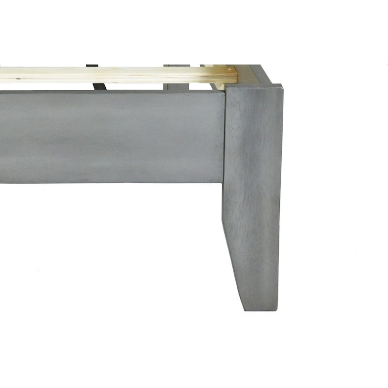 Grey Fabric Square-Tufted Platform Bed – King, Sleeps 2