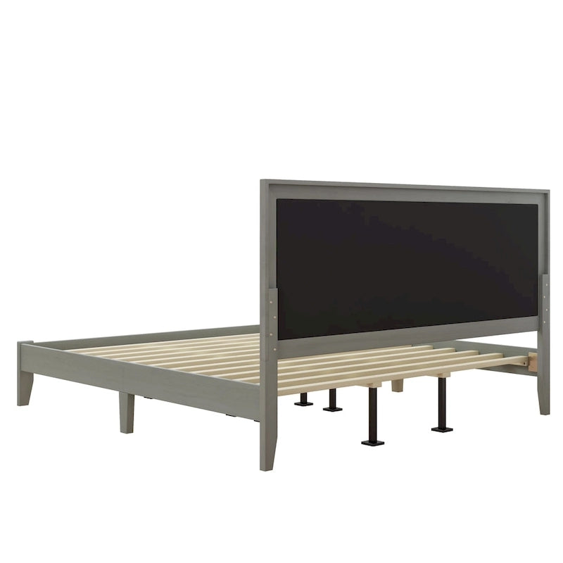 Grey Fabric Square-Tufted Platform Bed – King, Sleeps 2