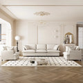 Beige / Gray Chenille Modular Sectional Sofa, 3-Seat + 2 Armchairs, Seats 5