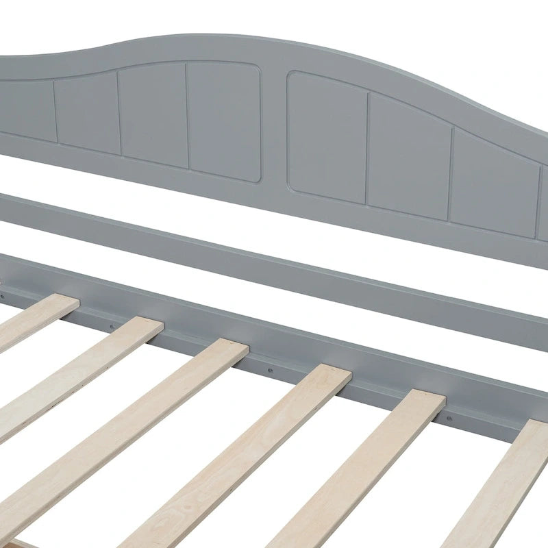 Gray / White Twin Canopy Daybed Frame with 2 Storage Drawers