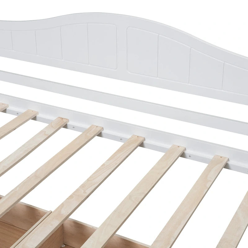 Gray / White Twin Canopy Daybed Frame with 2 Storage Drawers