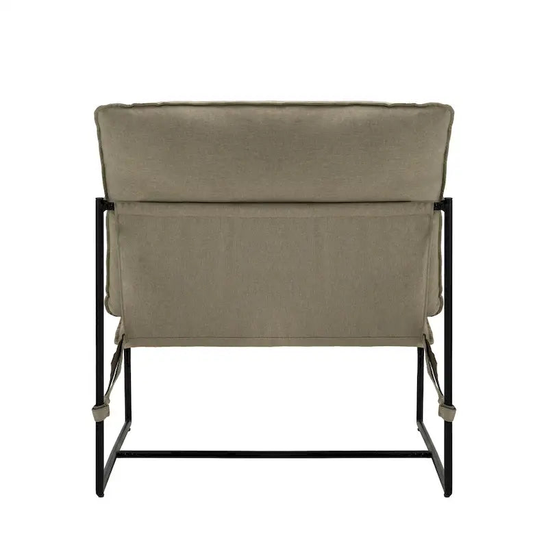 Metal Frame Sling Accent Chair with Cushion, 1-Seat