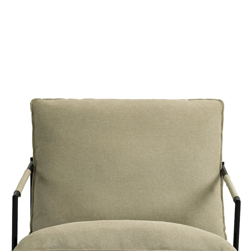 Metal Frame Sling Accent Chair with Cushion, 1-Seat