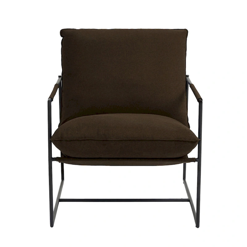 Metal Frame Sling Accent Chair with Cushion, 1-Seat