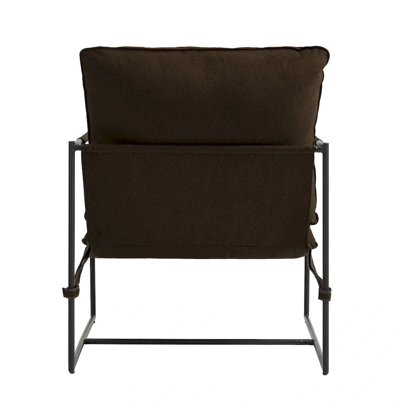 Metal Frame Sling Accent Chair with Cushion, 1-Seat