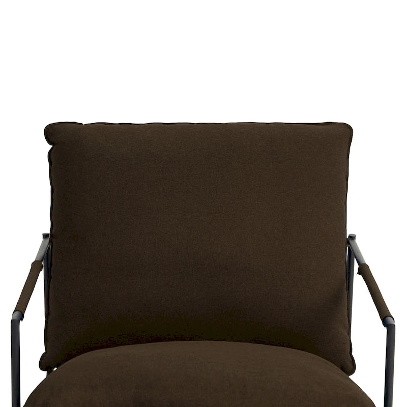 Metal Frame Sling Accent Chair with Cushion, 1-Seat
