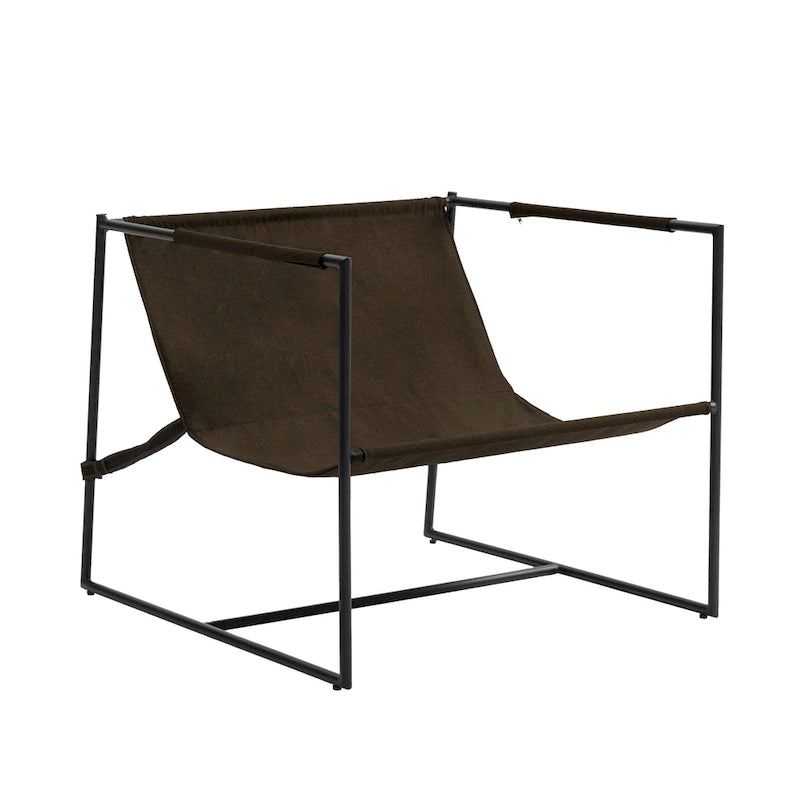Metal Frame Sling Accent Chair with Cushion, 1-Seat