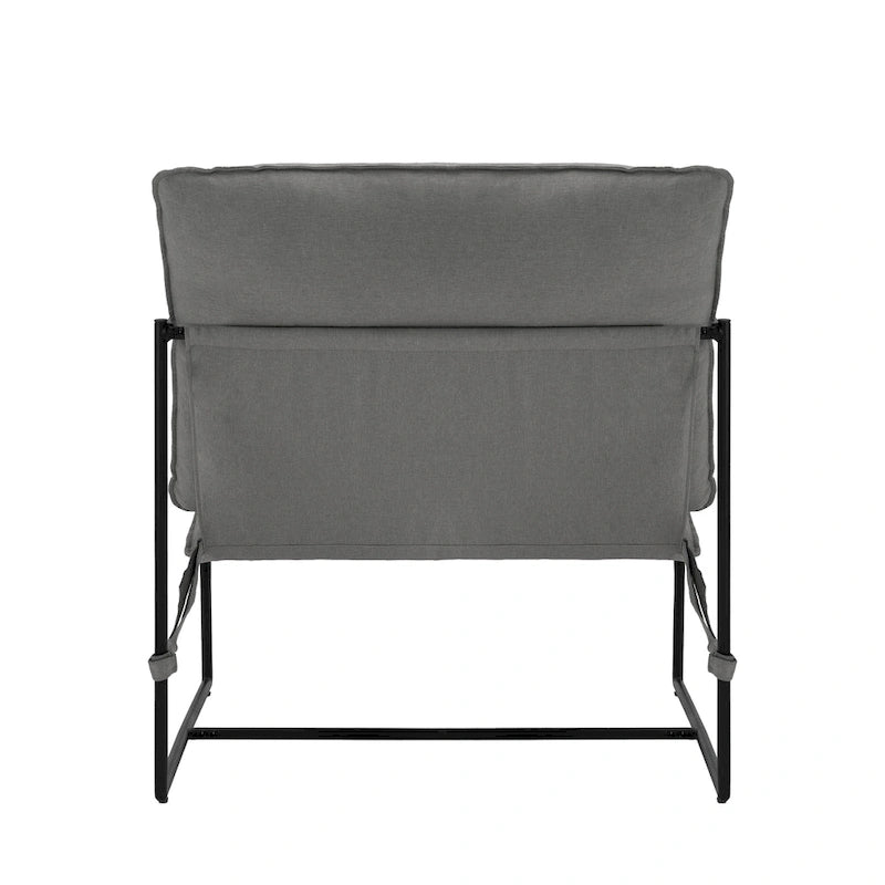 Metal Frame Sling Accent Chair with Cushion, 1-Seat