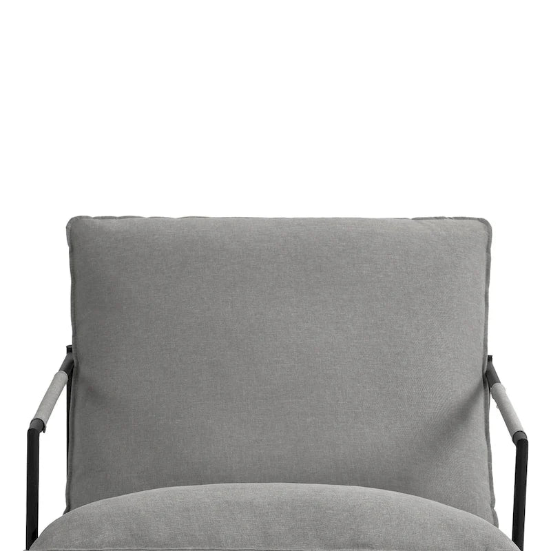 Metal Frame Sling Accent Chair with Cushion, 1-Seat
