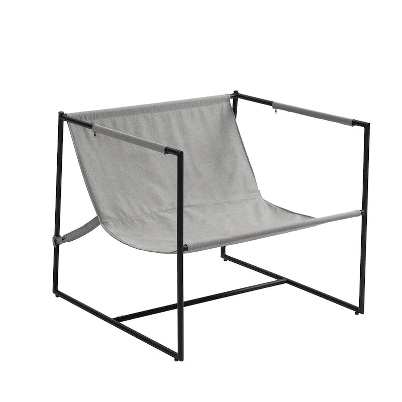 Metal Frame Sling Accent Chair with Cushion, 1-Seat