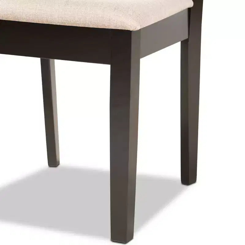 Lot de 2 Chaises de Salle à Manger Fenton en Tissu et Bois Marron - Baxton Studio : Design Symétrique Élégant, Revêtement en Polyester