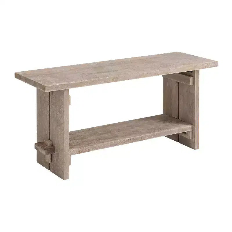 Alaterre Furniture 40" Castleton Mango Wood Bench Driftwood: Solid Rectangular Entryway and Bedroom Storage