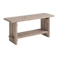 Alaterre Furniture 40" Castleton Mango Wood Bench Driftwood: Solid Rectangular Entryway and Bedroom Storage