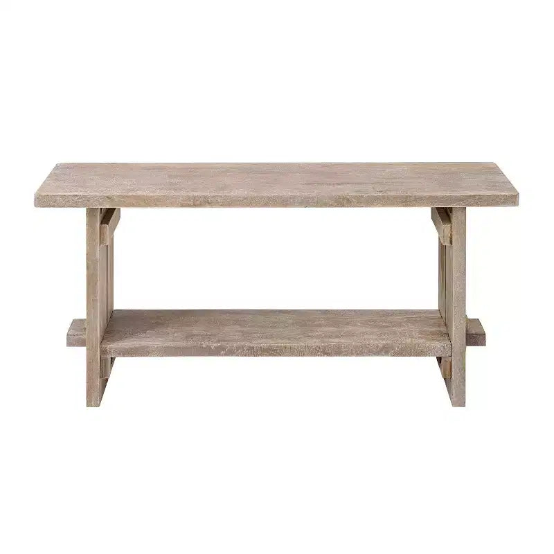 Alaterre Furniture Banc Castleton en bois de manguier 101,6 cm Driftwood : Rangement rectangulaire solide pour entrée et chambre à coucher