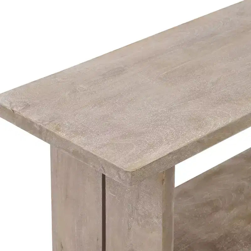 Alaterre Furniture Banc Castleton en bois de manguier 101,6 cm Driftwood : Rangement rectangulaire solide pour entrée et chambre à coucher