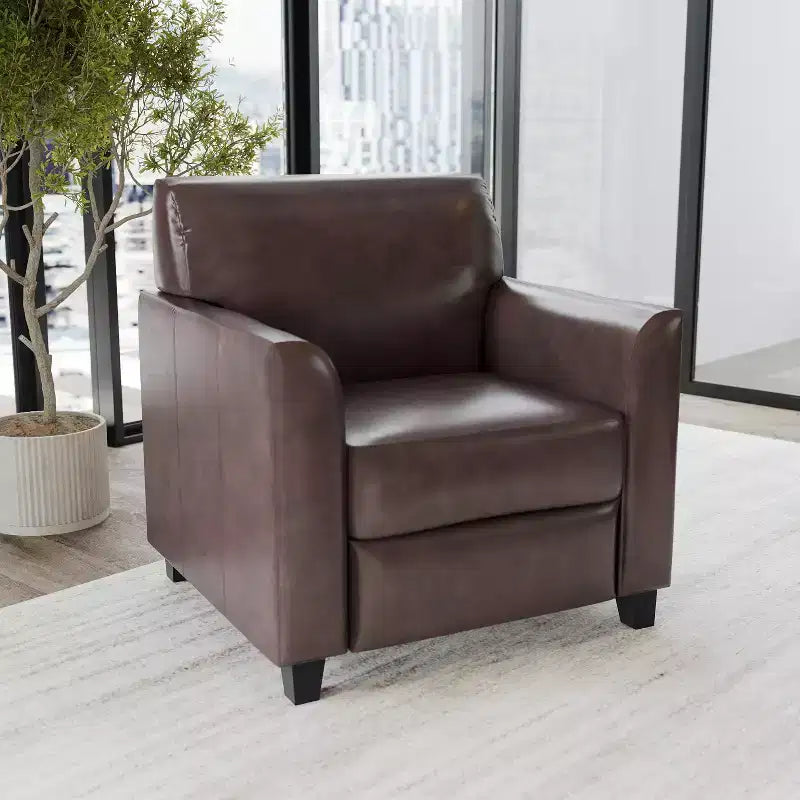 Chaise Flash Furniture HERCULES Diplomat Series en LeatherSoft avec cadre surpiqué à lignes épurées