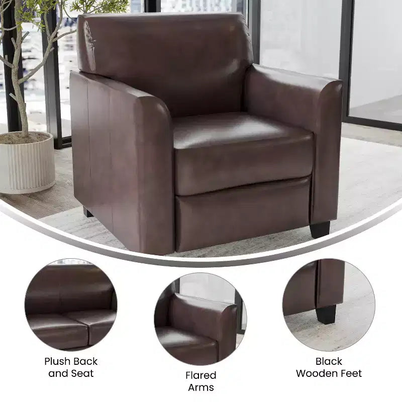 Chaise Flash Furniture HERCULES Diplomat Series en LeatherSoft avec cadre surpiqué à lignes épurées